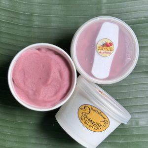 Homemade Organic Young Coconut Ice Cream  (Strawberry)