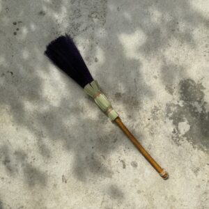 Handmade Broom - Round Purple Soft Bristle (Small)